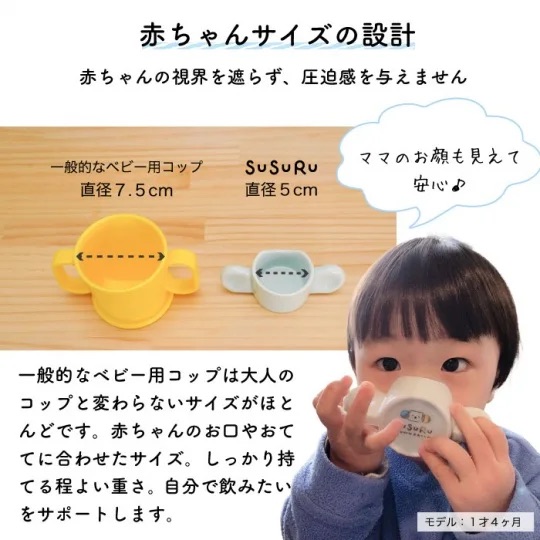 赤ちゃんサイズの設計　マグカップ